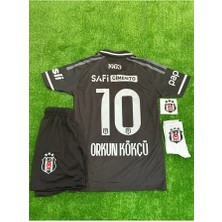 Legent Lady Beşiktâş' 2026 Orkun Kökçü Yeni Sezon Alternatif Yakalı Siyah Çocuk Forması 4'lü Set