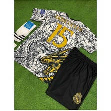 Legent Lady R.e.a.l M.â.d.r.î.d Ejderha Desenli Ardâ-Gülêr Özel Konsept Çocuk Forması 4'lü Set (Black-White)