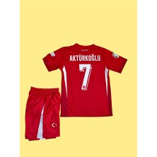 Legent Lady Türkiye Kerem Aktürkoğlu Kırmızı  Milli Takım Çocuk Futbol Forma 2'li Set Forma ve Şort