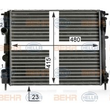 Behr Mtxdpn Radyatör Clio Ii-Kng-Logan1.5 Dci-1.6 16V-1.9 DTI-K4M(AC+KLİMASIZ+MEK)(480X414X28)