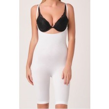 Sistina Techmrt Beyaz Kadın Paçalı Boy Dikişsiz Korse - 751 - Beden S