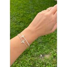 Nunu Takı Altın Renkli Taşlı Yaprak Kelepçe