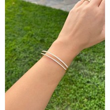 Nunu Takı Altın Renkli Taşlı Kelepçe