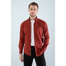 A02Teks Yxc Erkek Gömlek Slim Fit Cepsiz Kot Gömlek