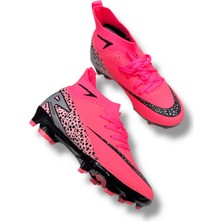 Güneş Yeni Model Özel Taban Çocuk Çoraplı Krampon Pembe Siyah Desenli