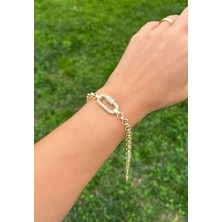 Nunu Takı 14K Oval Taşlı Bileklik