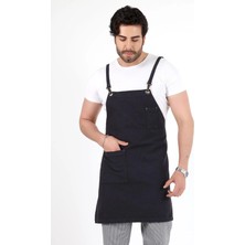 Barista Askılı Önlük Tek Cepli - Füme