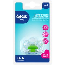 Wee Baby Şeffaf Desenli Damaklı Emzik No:1 0-6 Ay Yeşil