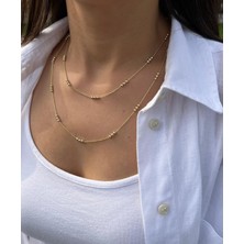 Nunu Takı Top Desenli Dolama Zincir Kolye