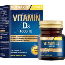 Storemax Nutraxin Vitals D3 Vitamin 1000 Iu 25 Mcg 120 Tablet Takviye Edici Gıda