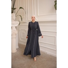 Nissra Ankanoor Antrasit Kol Ağzı ve Önü Çift Biyeli Ferace ANKA255045