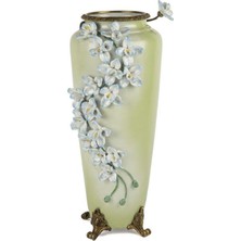 Mikasa Moor Yeşil Kabartma Çiçekli Vazo 22X47CM