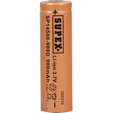 Supex 14500-900D Lityum Ion 3.7VOLT 900MAH Şarj Edilebilir Başlıksız Pil