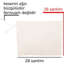 X-Perk Bakliyat Ham Bez Saklama Kesesi Büzgülü Ürün Yüzde Yüz Pamuk Kotondur 28X26 Santim Hacim 1,70 kg