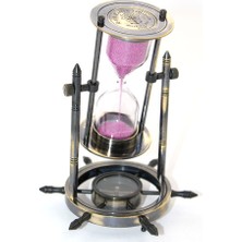 Pirinç Dümenli Pusulalı Kum Saati