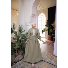 Nissra Ankanoor Dantel ve Nervürlü Müslin Elbise ANKA255087