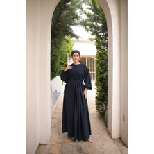 Nissra Ankanoor Robalı Büzgülü Oversize Elbise ANKA255093