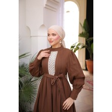 Nissra Ankanoor Dantel ve Nervürlü Müslin Elbise ANKA255087