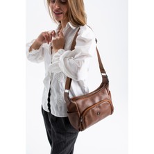 Sanmorris Kadın Ayarlanabilir Çapraz Askılı Çok Gözlü Suni Deri Omuz Çantası 1434