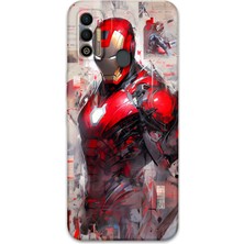 Gramaphone Tecno Spark 7t Uyumlu Ironman Desenli Telefon Kılıfı + Ekran Koruyucu - 5828