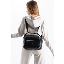 Sanmorris Kadın 4 Bölmeli Suni Yumuşak Deri Omuz ve Sırt Çantası 1436