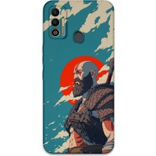 Gramaphone Tecno Spark 7t Uyumlu Kratos Desenli Telefon Kılıfı + Ekran Koruyucu - 5824