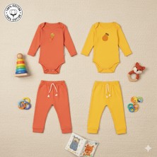 Kiddy Boo 2 Li Premium Set %100 Pamuk 0-3 Ay/24-36 Ay (3 Yaş)Arası Zıbın Çıtçıtlı Body ve Pantolon Takımı Unisex Kız Erkek Bebek Veçocuk2