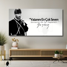 Gaagart Panoramik Kanvas Makam Panosu Siyah Beyaz Atatürk Vatanını En Çok Seven Görevini En Iyi Yapandır