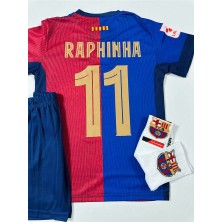 FRAGOLA F.c B.a.r.c.e.l.o.n.a 2024/25 Yeni Sezon Raphinha Çocuk Forması (Armalı Set)