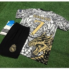 FRAGOLA R.e.a.l.m.a.d.r.i.d 2023/24 Sezonu Cristiano Ronaldo Konsept Çocuk Forması 3'lü Set (Black-White)