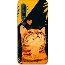 Gramaphone Xiaomi Mi Note 10 Uyumlu Kedi Desenli Telefon Kılıfı + Ekran Koruyucu - 5783
