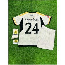 FRAGOLA R.e.a.l M.a.d.r.i.d 2023--24 Sezon Iç Saha A.r.d.a G.ü.l.e.r Çocuk Forması 4'lü Set (Armalı)