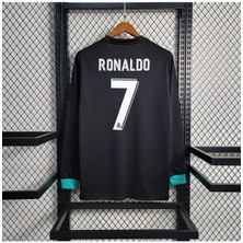 FRAGOLA R. Madridd 2017-18 Kiev Şampiyonlar Ligi Finali Cristiano Ronaldo Forması (Siyah-Uzun-Kol)