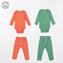 2 Li Premium Set %100PAMUK0-3 Ay/24-36 Ay (3 Yaş)Arası Nakışlı Zıbın Çıtçıtlı Body ve Pantolon Takımı Unisex Kız Erkek Bebek ve Çocuk