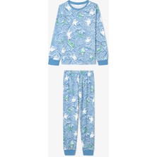 Penti Açık Mavi Erkek Çocuk Mountain Canavar Desenli Pijama Takımı
