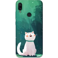 Gramaphone Xiaomi Redmi Note 7 Uyumlu Kedi Desenli Telefon Kılıfı + Ekran Koruyucu - 5781