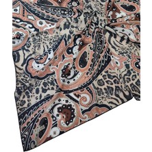 Mim Eşarp ve Şal Emilya Fres Krep Leopar Desenli Eşarp 90X90 cm