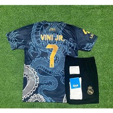 FRAGOLA R.e.a.l M.a.d.r.i.d 2024/25 Yeni Sezon Vini Jr Dragon Desenli Çocuk Forması 4'lü Set
