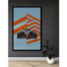 Teona Ahşap Çerçeve Görünümlü Formula 1 Yarış Arabası Dekoratif Ahşap Mdf Tablo Dikdörtgen Tablo