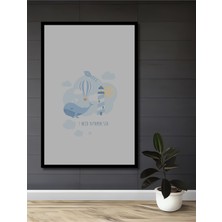 Teona Ahşap Çerçeve Görünümlü Balonlu Deniz ve Balina Ahşap Mdf Dekoratif Tablo Dikdörtgen Tablo