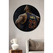 Teona Ahşap Çerçeve Görünümlü Efsanevi Basketbol Yıldızı Ahşap Mdf Dekoratif Tablo Yuvarlak Tablo