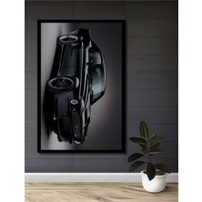 Teona Ahşap Çerçeve Görünümlü Klasik Siyah Spor Araba Ahşap Mdf Dekoratif Tablo Dikdörtgen Tablo