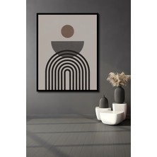 Teona Ahşap Çerçeve Görünümlü Soyut Geometrik Desenli Ahşap Mdf Dekoratif Tablo Dikdörtgen Tablo