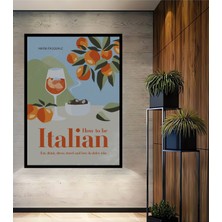 Teona Ahşap Çerçeve Görünümlü Italyan Ruhunu Yansıtan Dekoratif Ahşap Mdf Tablo Dikdörtgen Tablo