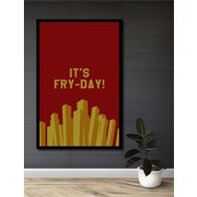 Teona Ahşap Çerçeve Görünümlü Patates Kızartması Cuma Dekoratif Ahşap Mdf Tablo Dikdörtgen Tablo