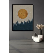 Teona Ahşap Çerçeve Görünümlü Güneşin Altında Kuşlar Ahşap Mdf Dekoratif Tablo Dikdörtgen Tablo