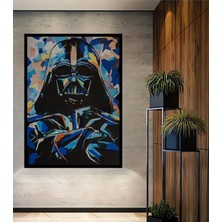 Teona Ahşap Çerçeve Görünümlü Darth Vader Soyut Sanat Ahşap Mdf Dekoratif Tablo Dikdörtgen Tablo