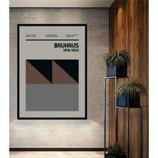 Teona Ahşap Çerçeve Görünümlü Bauhaus Modern Tasarım Dekoratif Ahşap Mdf Tablo Dikdörtgen Tablo