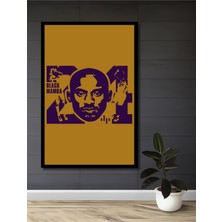 Teona Ahşap Çerçeve Görünümlü Black Mamba Kobe Bryant Ahşap Mdf Dekoratif Tablo Dikdörtgen Tablo