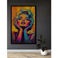 Teona Ahşap Çerçeve Görünümlü Marilyn Monroe Pop Art Dekoratif Ahşap Mdf Tablo Dikdörtgen Tablo